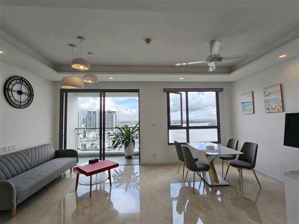 Cho thuê căn hộ view sông, 2 phòng ngủ đủ nội thất tại Đảo Kim Cương